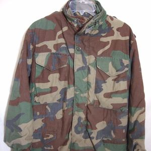 USA Military Issue Winter Parka Camouflage Field Coat VINTAGE Army Camo Jacket